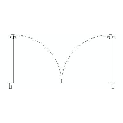 puerta doble en planta de 132 cm