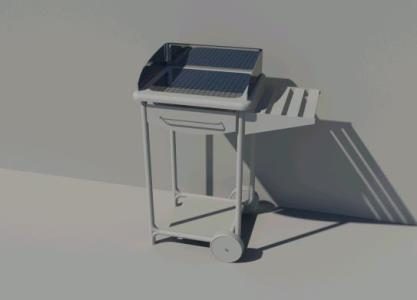 Barbecue 48x40x87 cm with 3dm side support