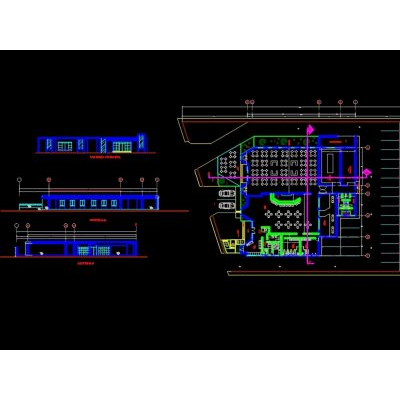 Plano arquitectonico de un restaurant