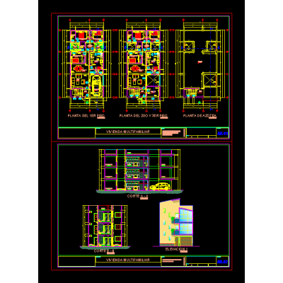 Diseno de Vivienda Multifamiliar 3 Pisos