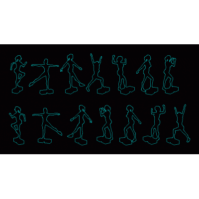 Silueta de personas - aerobics