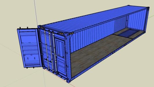 40 hq containers modeled in high detail
