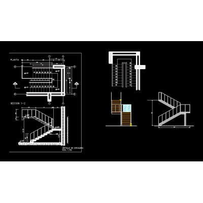Escalera de acero y madera