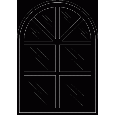 Ventana tipo arco 2 hojas de 100x160 cm
