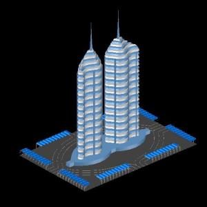 3D-Gebäudeturm