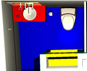 Furnished bathroom in 3d