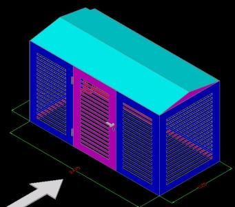 3D-Generatorraum mit Lamellen