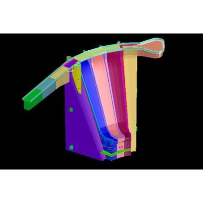 Cortina de presa 3d