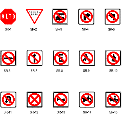 Senales restrictivas(cap.3)manual de normas  de vialidad;transito y mobiliario urbano;sedesol