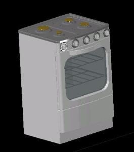 Cocina a gas 3d