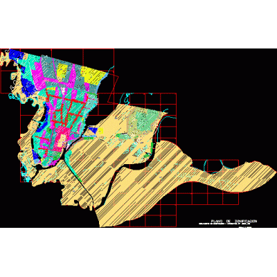 Plano de zonificacion; ciudad de santa fe; argentina