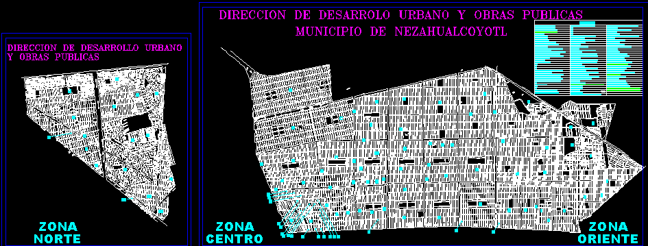 Carte de la commune de nezahualcoyotl edo. Mexique
