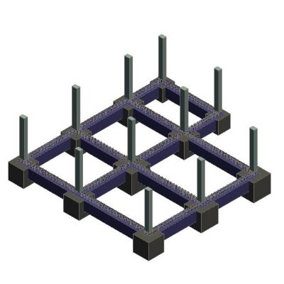 Cuadro de columnas 9 Cimentacion 3d