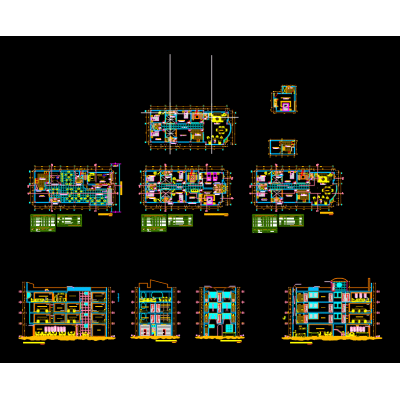 Plano de arquitectura de un hospedaje