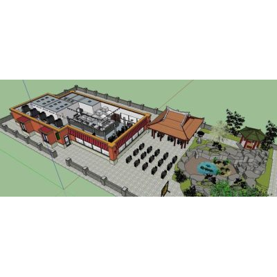 Restaurante Asiático con Jardín Zen