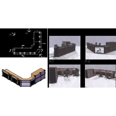 Mesa de recepcion 3d