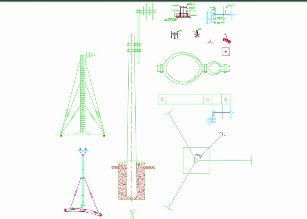 Antenna Detail in DWG | CAD library