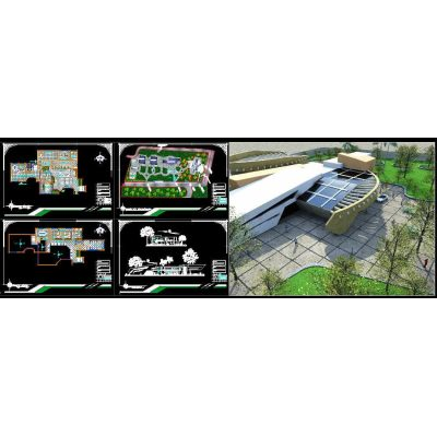 Oficina Contemporanea con Jardines Verdes