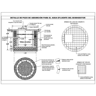 Pozo de absorcion para el efluente del biodigestor - autocad