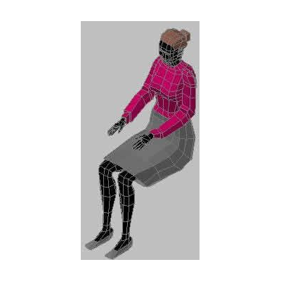 Figura de Mujer Sentada en 3D