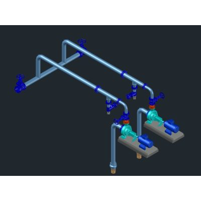 Engines with pumps work in autocad 3d