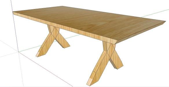 tavolo in legno 3d