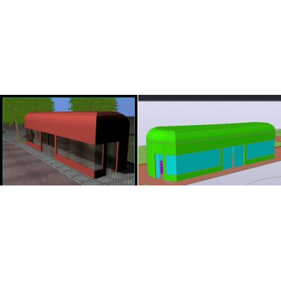 Moderna Parada de Autobus para Turismo