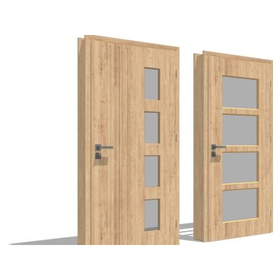 Puerta 3d de madera lista para renderizar