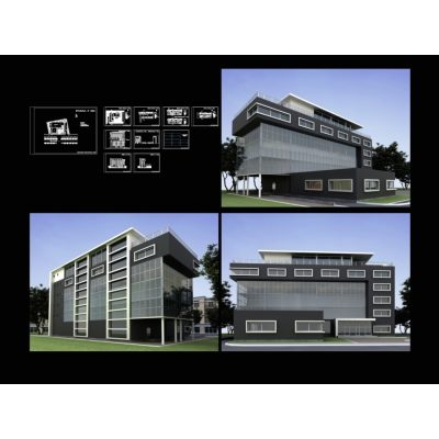 Diseno arquitectonico del complejo de oficinas integrado.