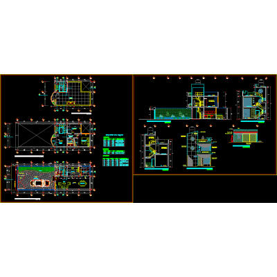 Casa compacta 6x18 con cortes y elevaciones