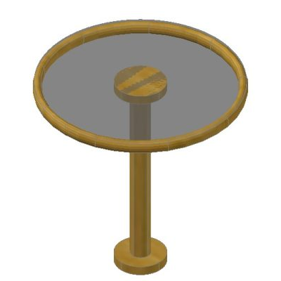 Round Wood and Glass Table