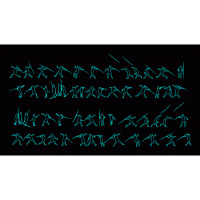 People silhouettes javelin