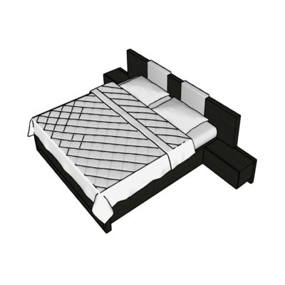 Cama king monroe en color roble gris