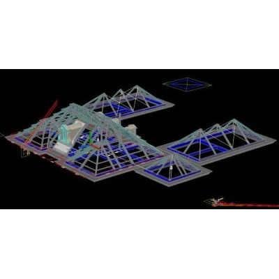 Struttura del tetto in acciaio 3d