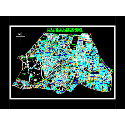 Mapa en cad de la delegacion coyoacan