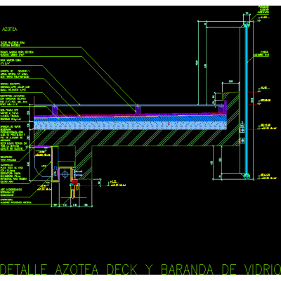 Detalle azotea deck y baranda