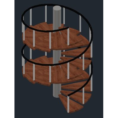 Escalera Espiral de Madera Moderna