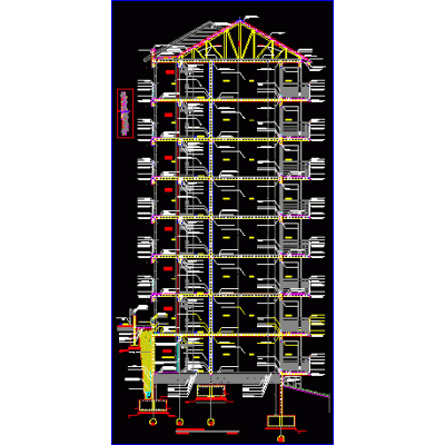 Corte cosntructivo edificio 7 pisos
