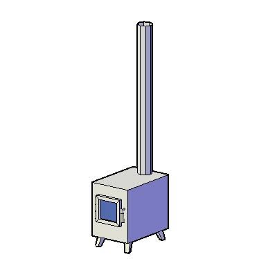 3d chimenea rustica