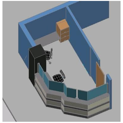 Mueble de informacion 3d
