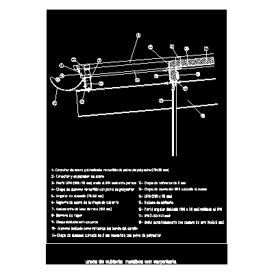 Cubierta de aluminio sobre estructura de acero - union de cubierta con carpinteria
