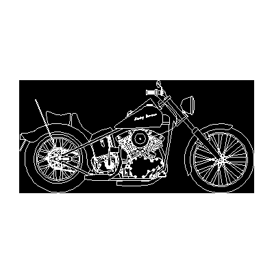 Motocicleta harley davison en alzado 2d