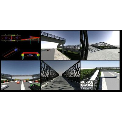 Puente peatonal 3d