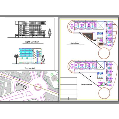 Planos Arquitectónicos de Hotel Contemporáneo