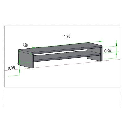 3d monitor base 0.7x0.2x0.13 m