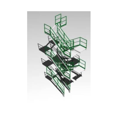 Escalera peldanos atornillados 3d
