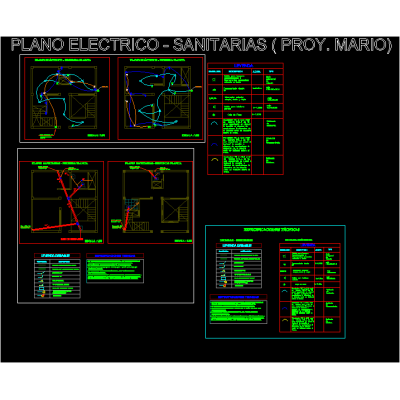 Plano electrico y sanitario multifamiliar