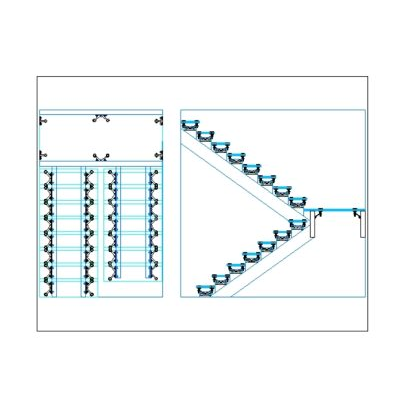 Escalera con peldanos de vidrio
