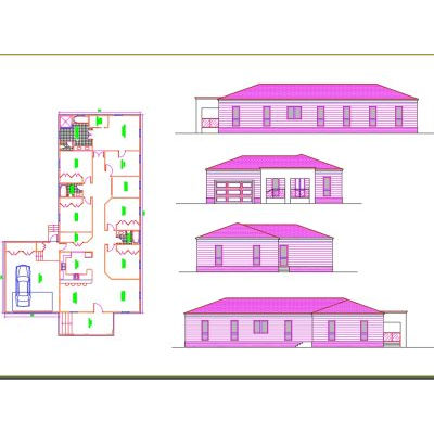 Single-family house plan with views