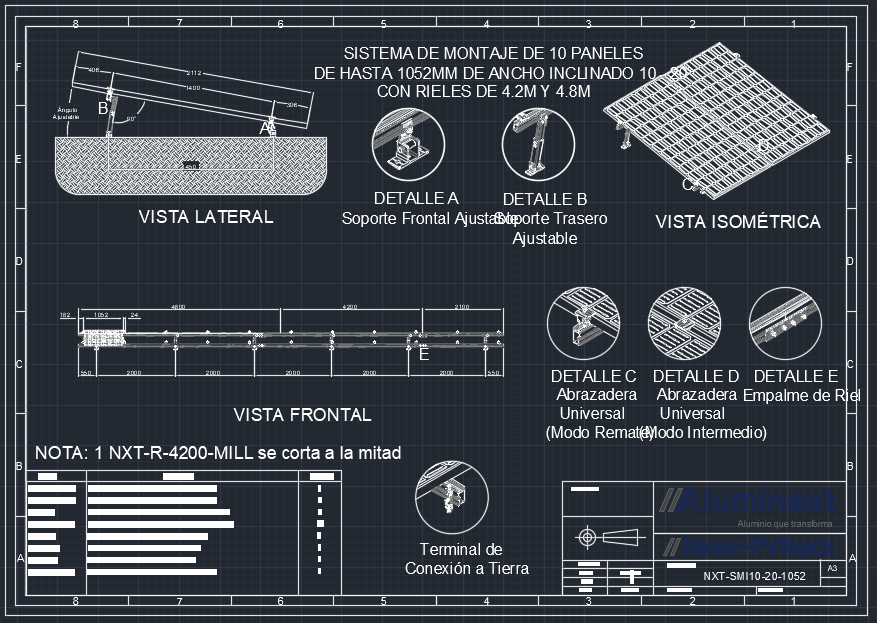 Structure métallique pour installation de panneaux solaires